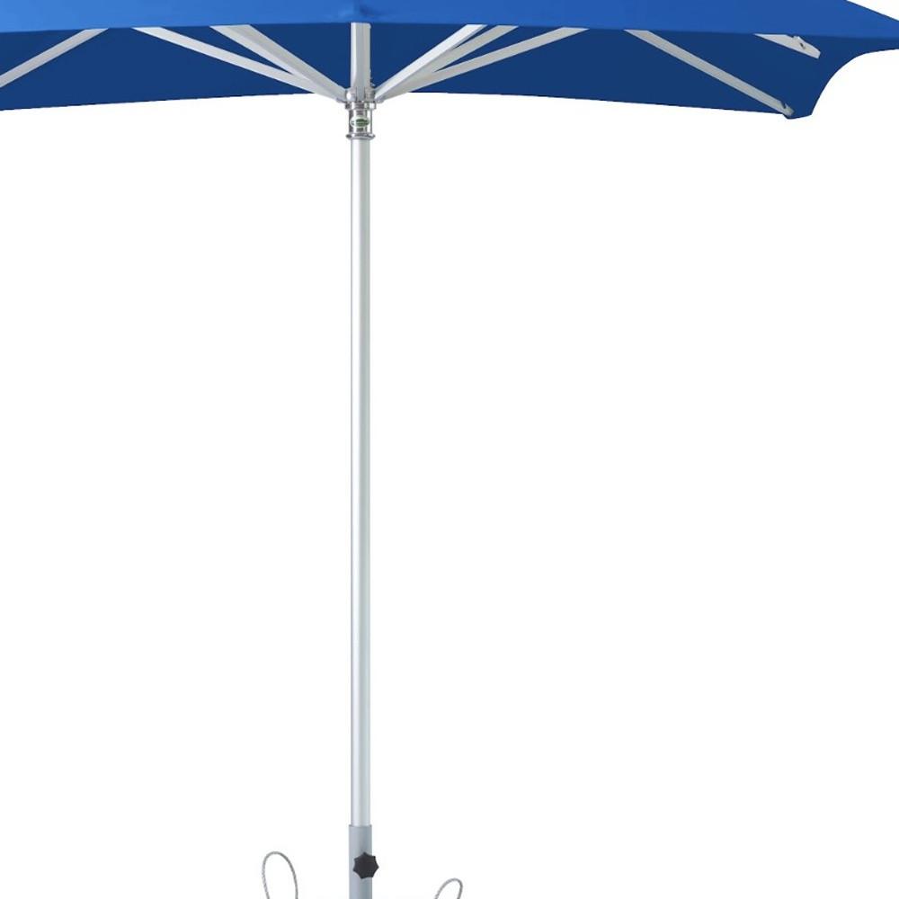8' Blue Polyester Square Market Patio Umbrella. Picture 3