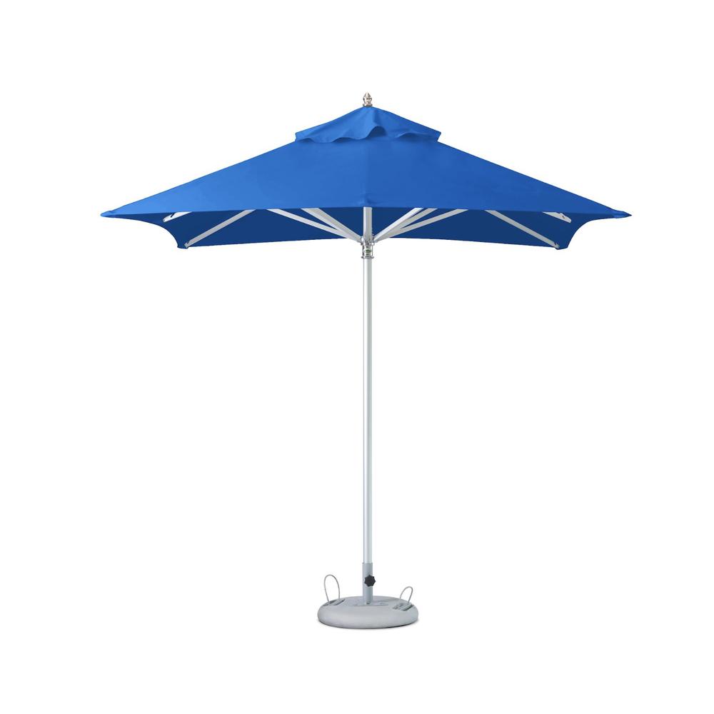 8' Blue Polyester Square Market Patio Umbrella. Picture 1