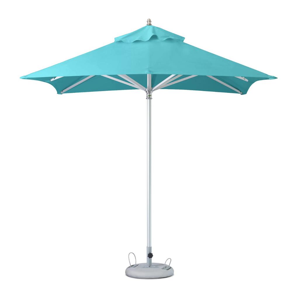 8' Aqua Polyester Square Market Patio Umbrella. Picture 1