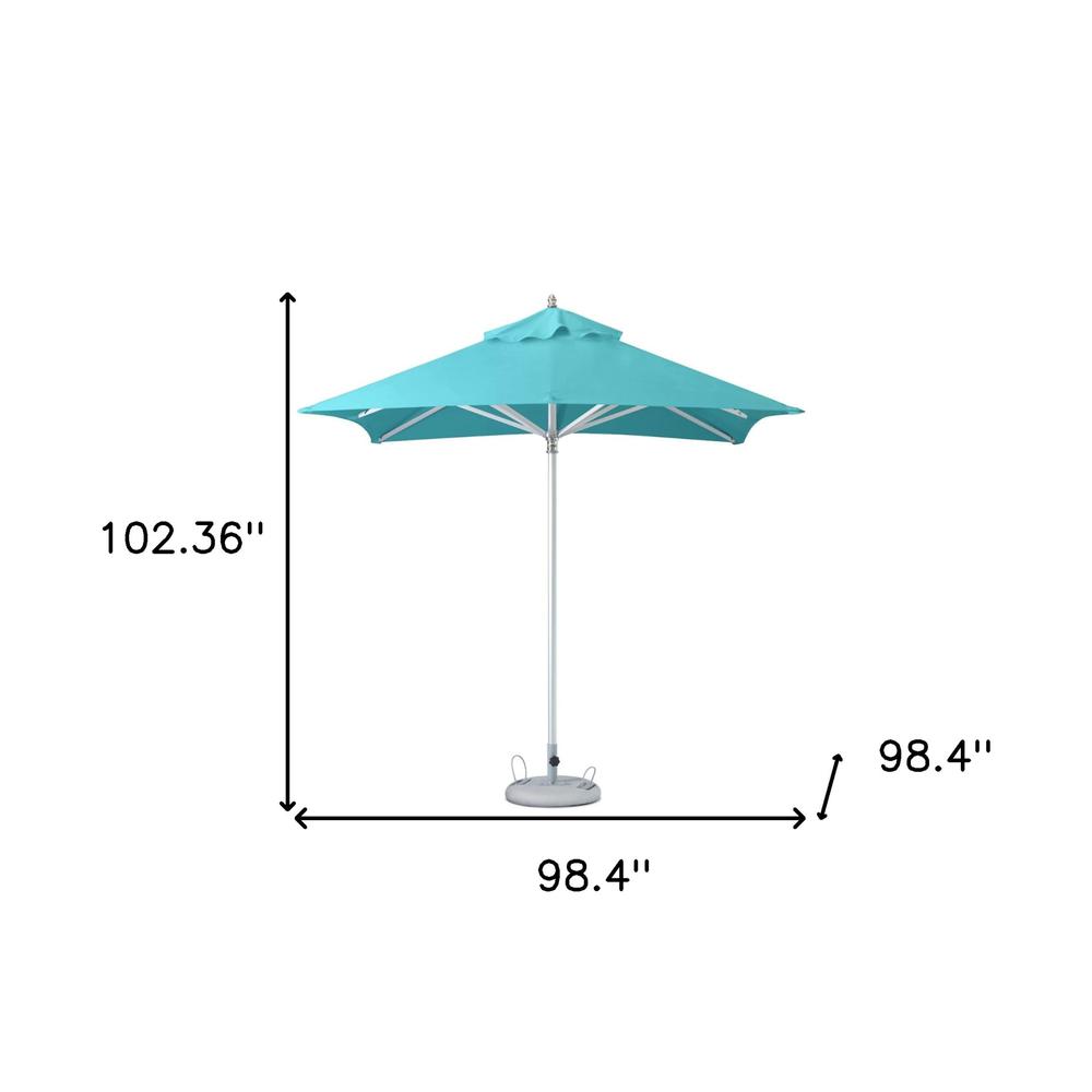 8' Aqua Polyester Square Market Patio Umbrella. Picture 4