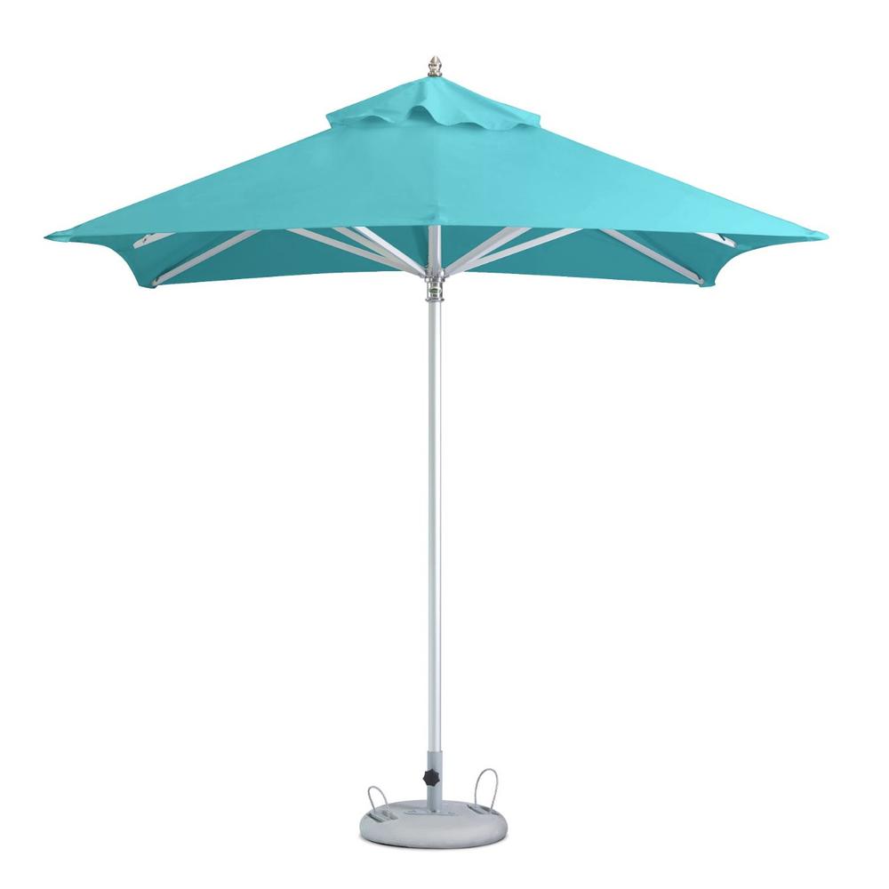 8' Aqua Polyester Square Market Patio Umbrella. Picture 3