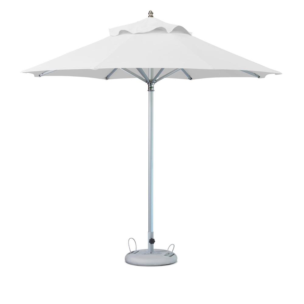 10' White Polyester Round Market Patio Umbrella. Picture 1