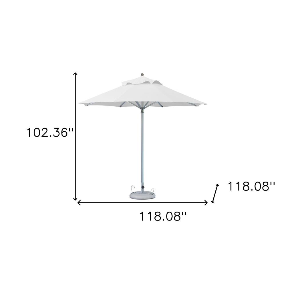 10' White Polyester Round Market Patio Umbrella. Picture 4