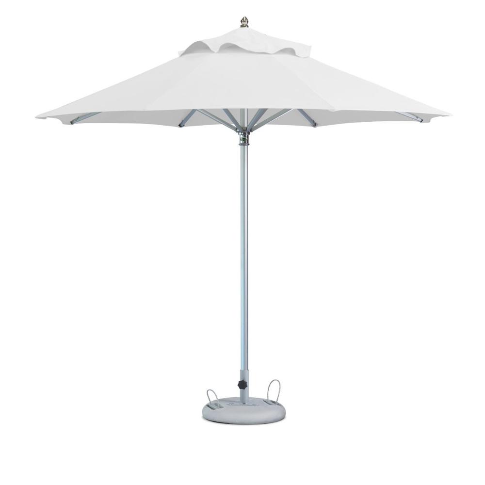 10' White Polyester Round Market Patio Umbrella. Picture 3