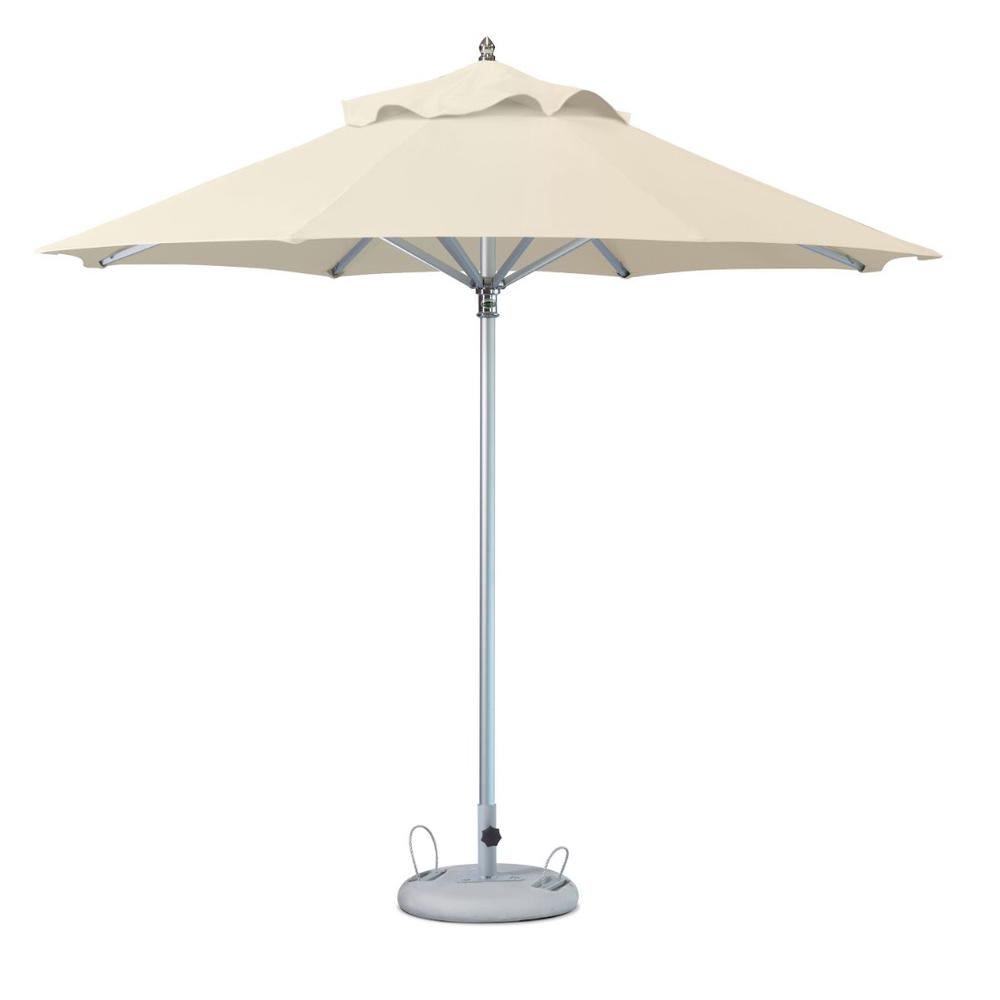 10' Ecru Polyester Round Market Patio Umbrella. Picture 1