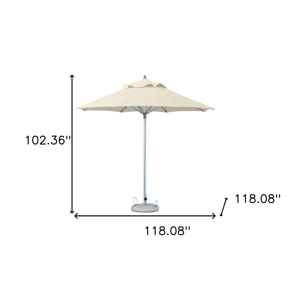 10' Ecru Polyester Round Market Patio Umbrella. Picture 4