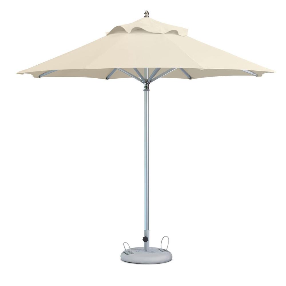 10' Ecru Polyester Round Market Patio Umbrella. Picture 3