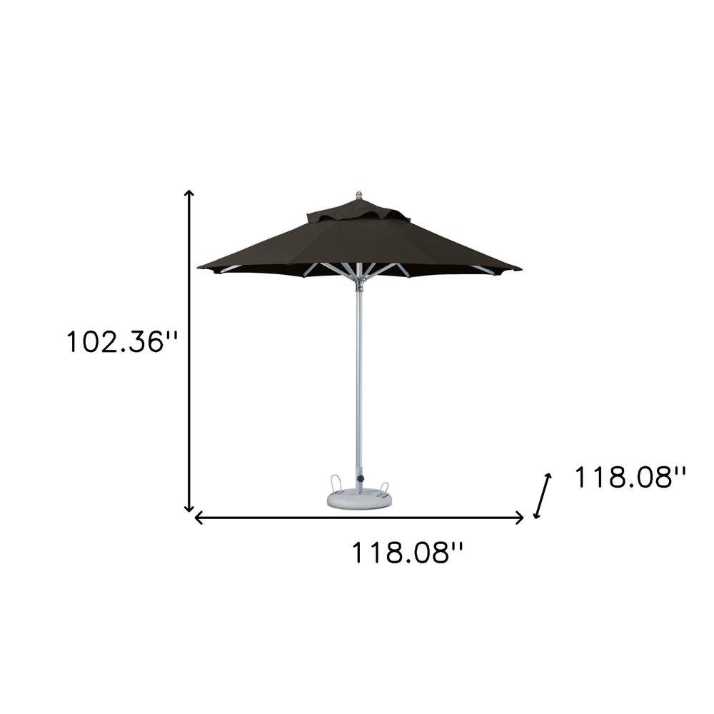 10' Black Polyester Round Market Patio Umbrella. Picture 4