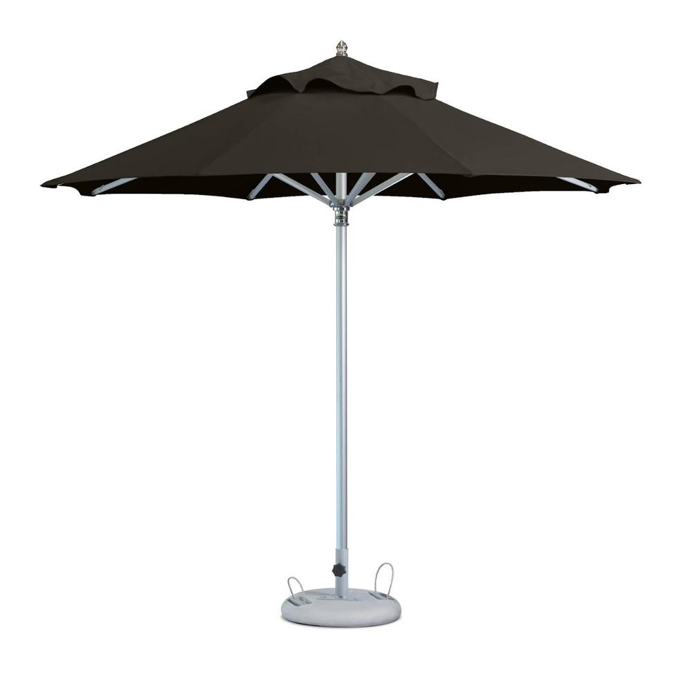 10' Black Polyester Round Market Patio Umbrella. Picture 3