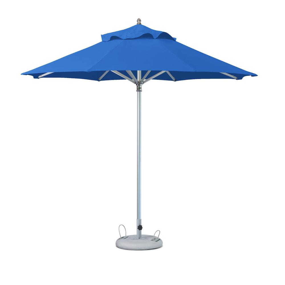 10' Blue Polyester Round Market Patio Umbrella. Picture 1