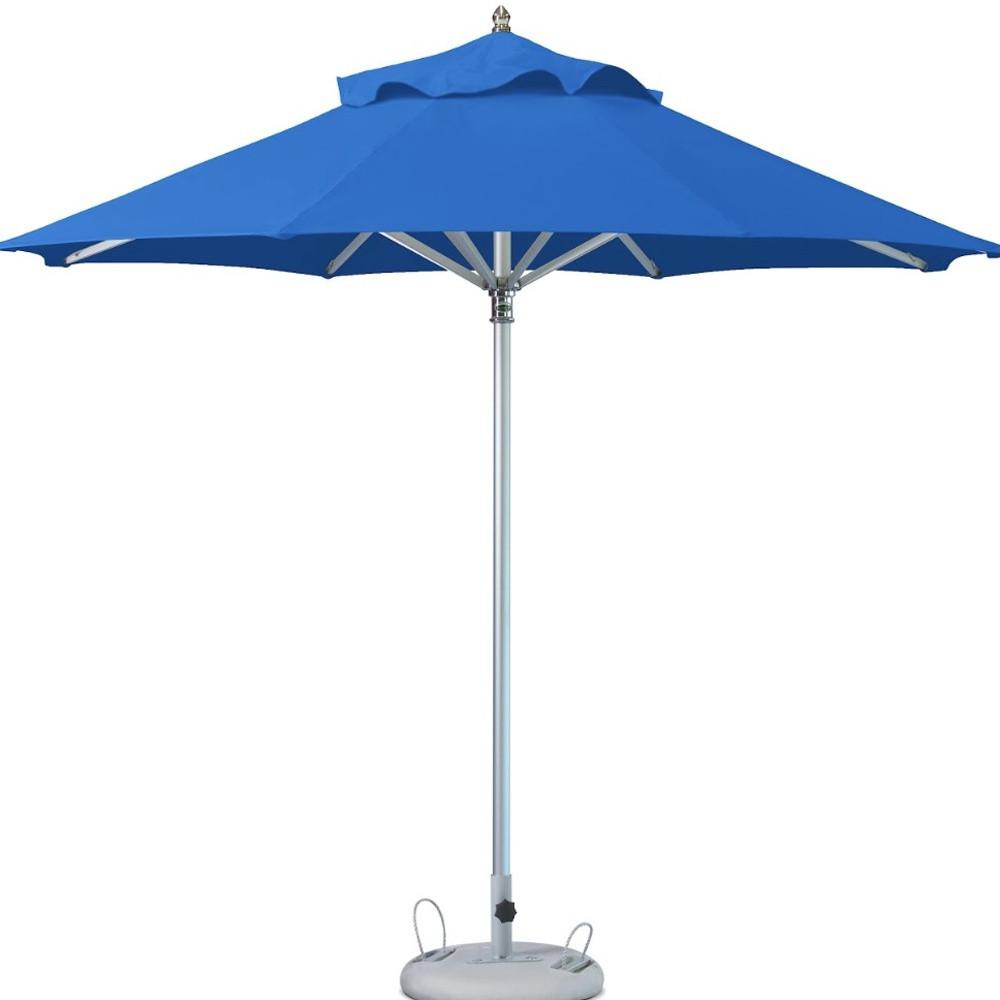 10' Blue Polyester Round Market Patio Umbrella. Picture 4