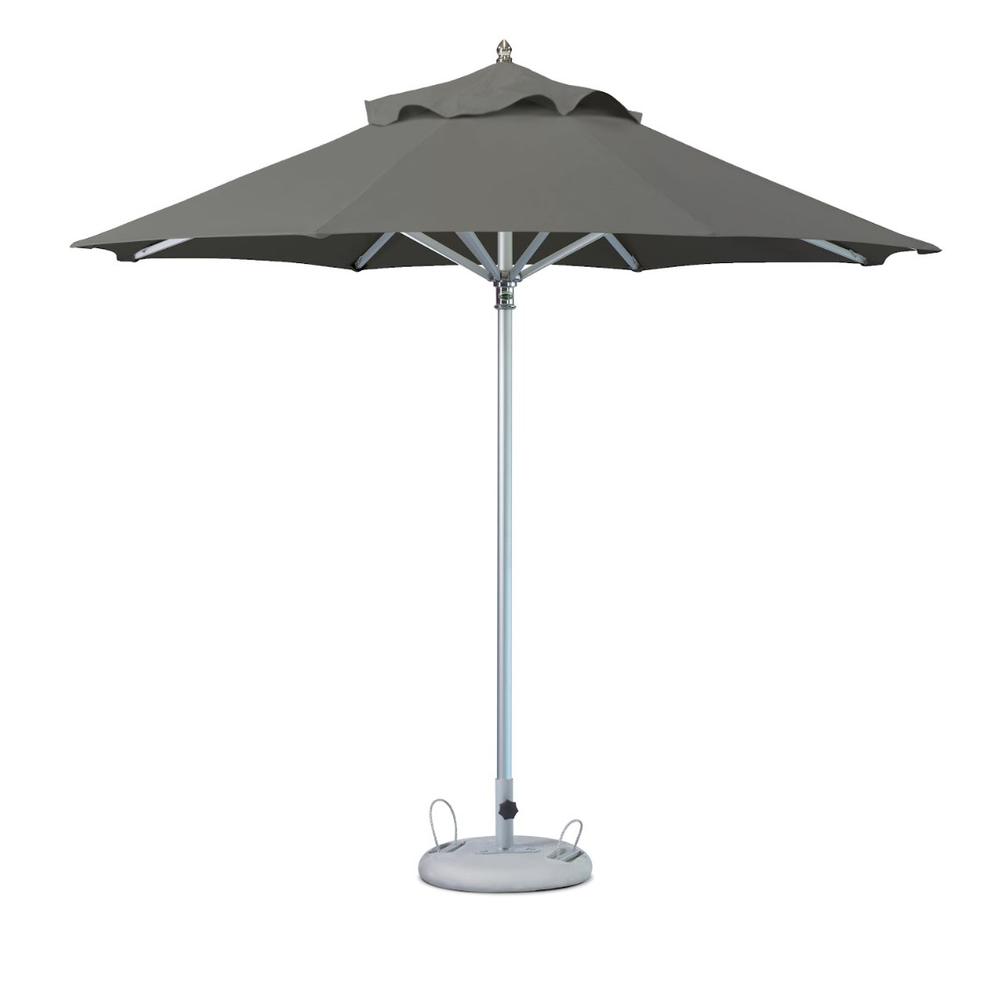10' Charcoal Polyester Round Market Patio Umbrella. Picture 1