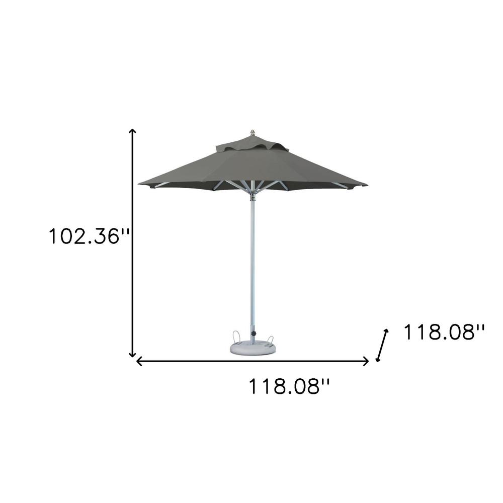 10' Charcoal Polyester Round Market Patio Umbrella. Picture 4