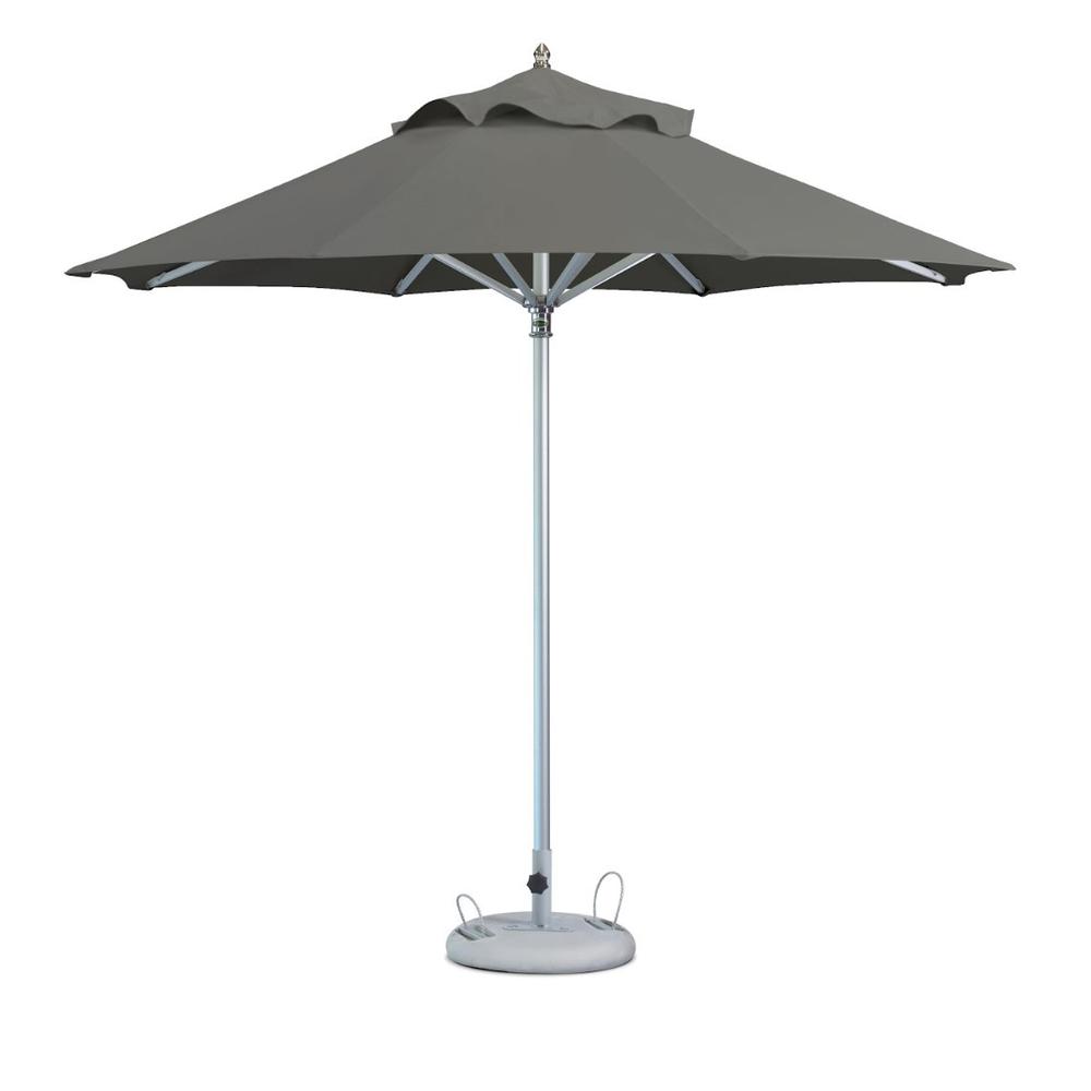 10' Charcoal Polyester Round Market Patio Umbrella. Picture 3