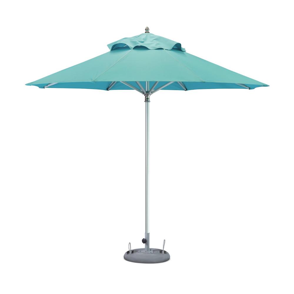 10' Aqua Polyester Round Market Patio Umbrella. Picture 1