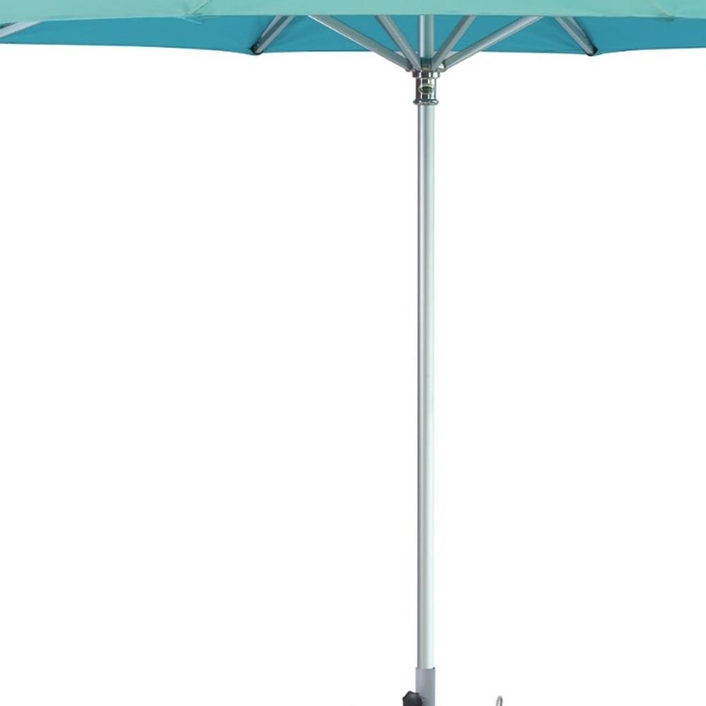 10' Aqua Polyester Round Market Patio Umbrella. Picture 3