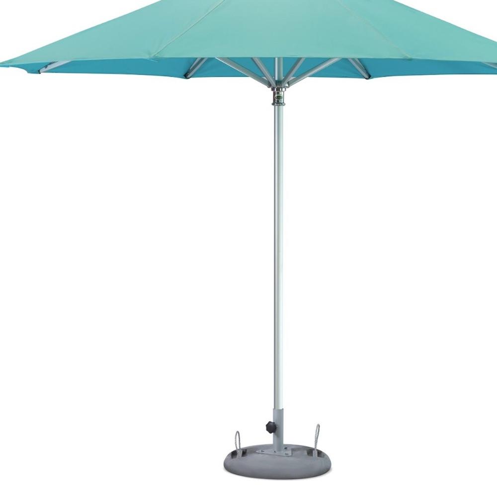 10' Aqua Polyester Round Market Patio Umbrella. Picture 4