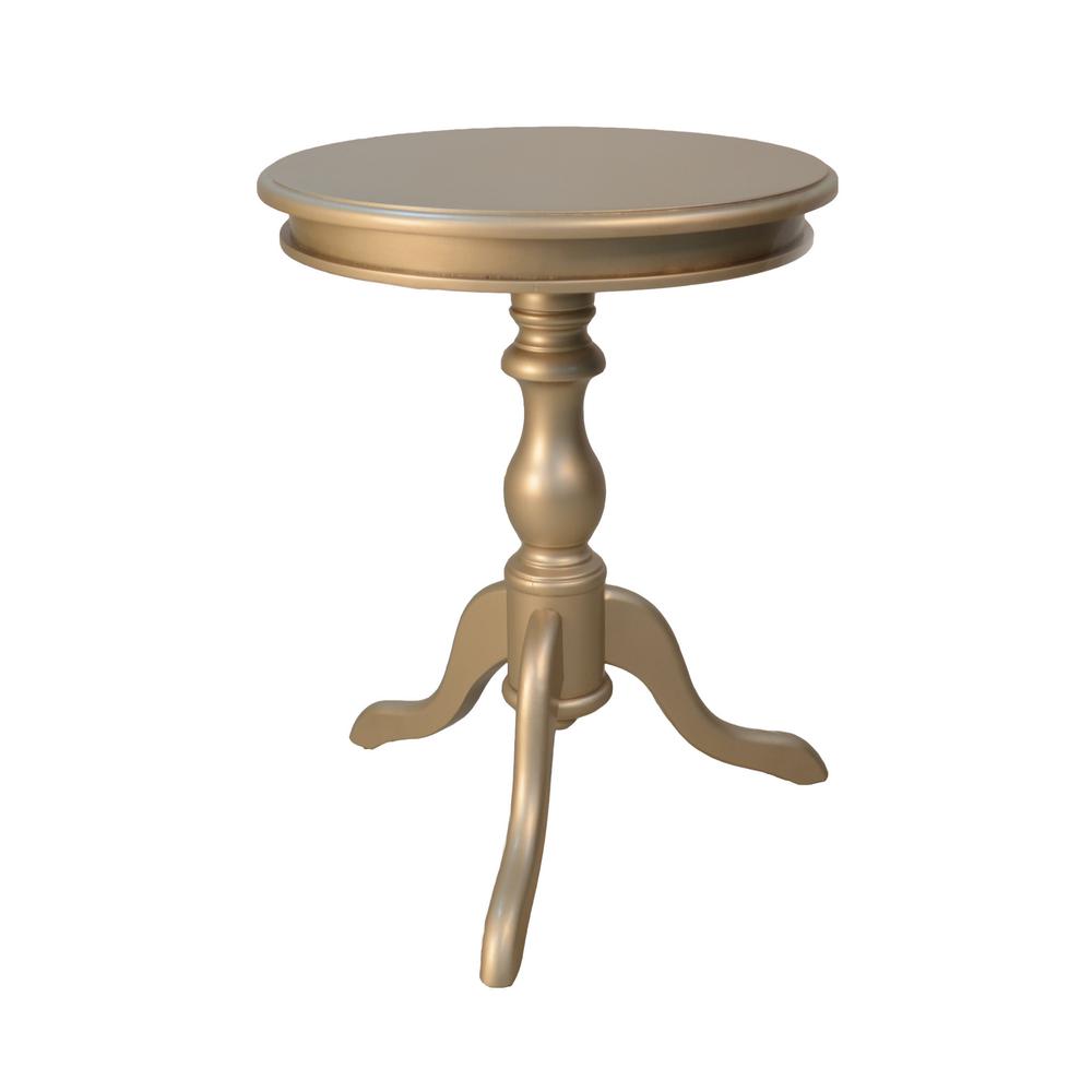 25" Champagne Manufactured Wood Round End Table. Picture 1