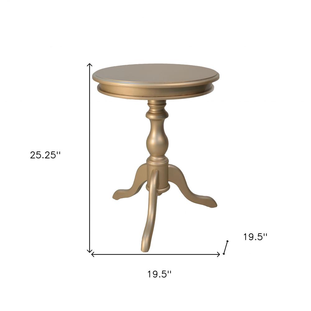 25" Champagne Manufactured Wood Round End Table. Picture 5