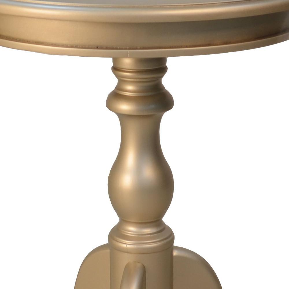 25" Champagne Manufactured Wood Round End Table. Picture 3