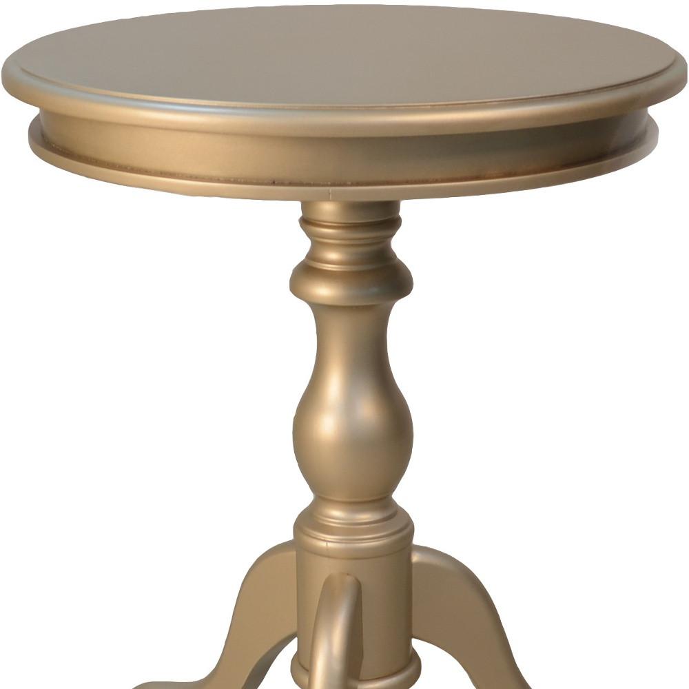 25" Champagne Manufactured Wood Round End Table. Picture 4