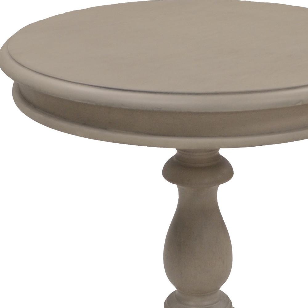 25" Taupe Gray Manufactured Wood Round End Table. Picture 3