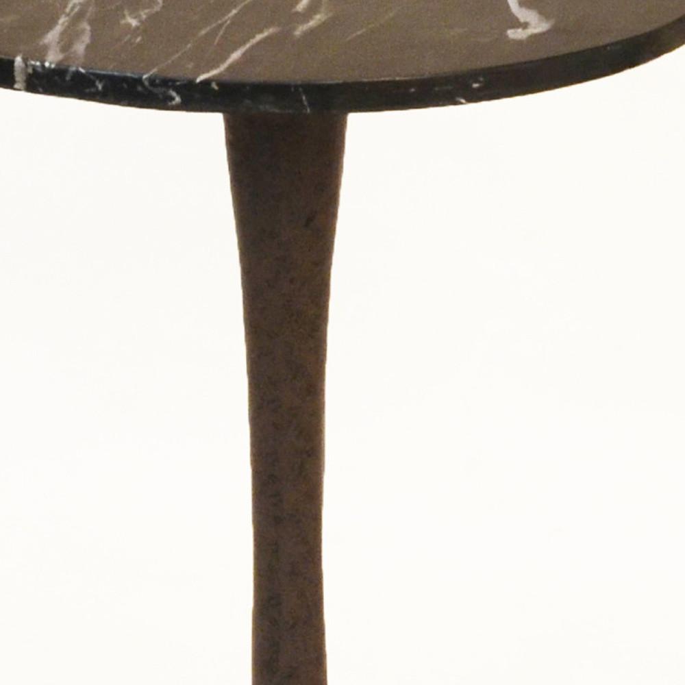 19" Black Marble Round End Table. Picture 3