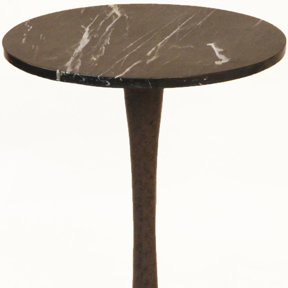 19" Black Marble Round End Table. Picture 4