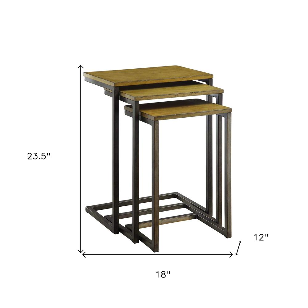 24" Gold Glass Rectangular End Table. Picture 5