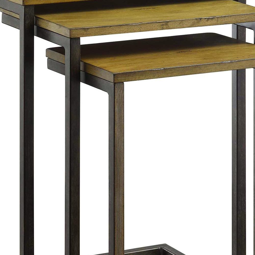 24" Gold Glass Rectangular End Table. Picture 3
