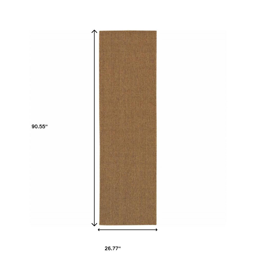 2' X 8' Tan Stain Resistant Indoor Outdoor Area Rug. Picture 5