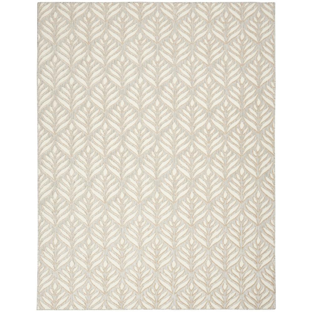 9' X 12' Ivory And Grey Floral Stain Resistant Non Skid Area Rug. Picture 1
