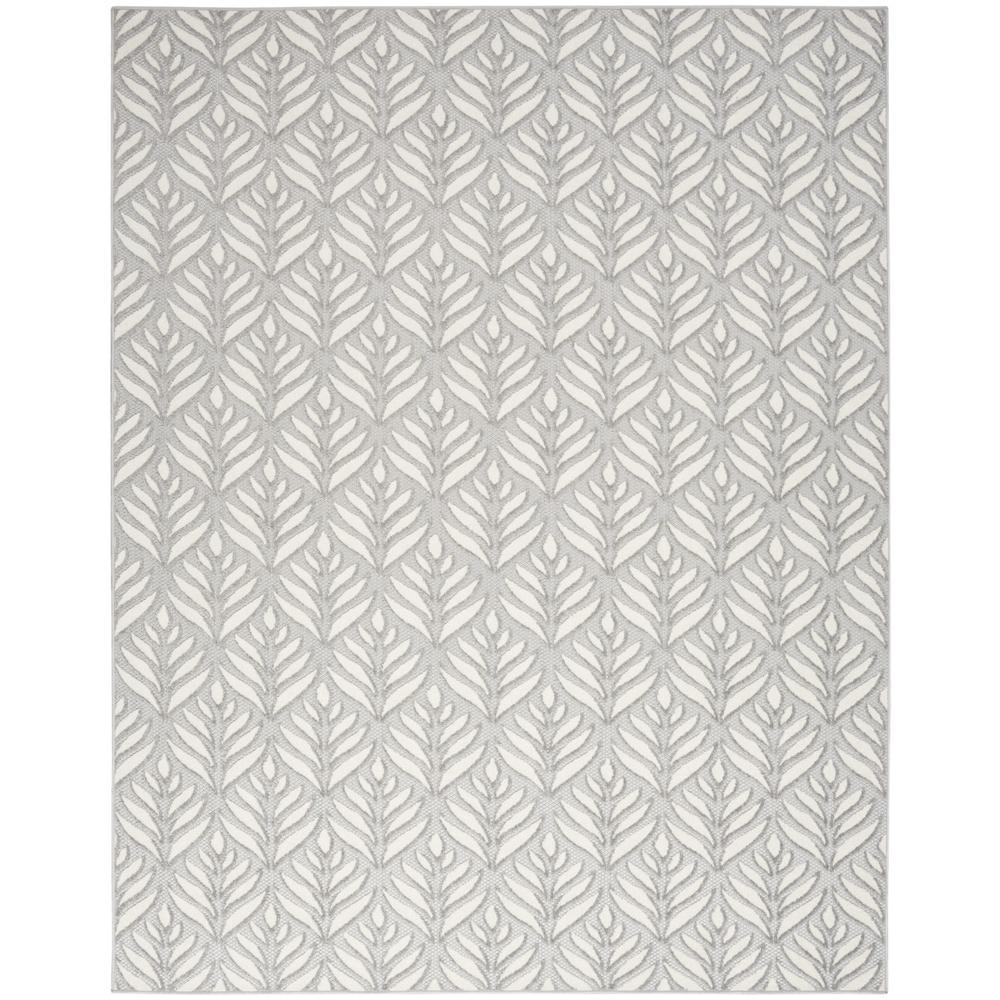 9' X 12' Grey Floral Stain Resistant Non Skid Area Rug. Picture 1