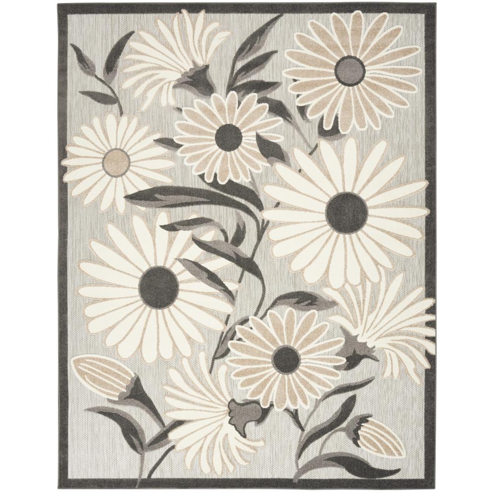 7' X 10' Beige Floral Stain Resistant Non Skid Area Rug. Picture 3