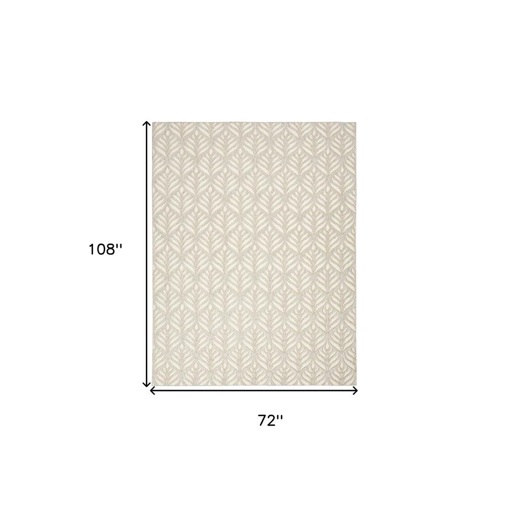 6' X 9' Ivory And Grey Floral Stain Resistant Non Skid Area Rug. Picture 5