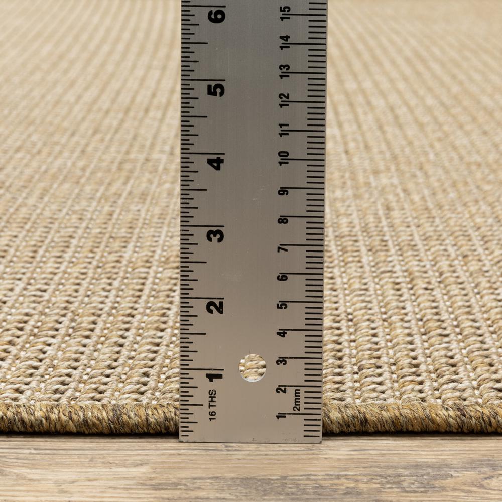 8' x 8' Beige Round Stain Resistant Indoor Outdoor Area Rug. Picture 4
