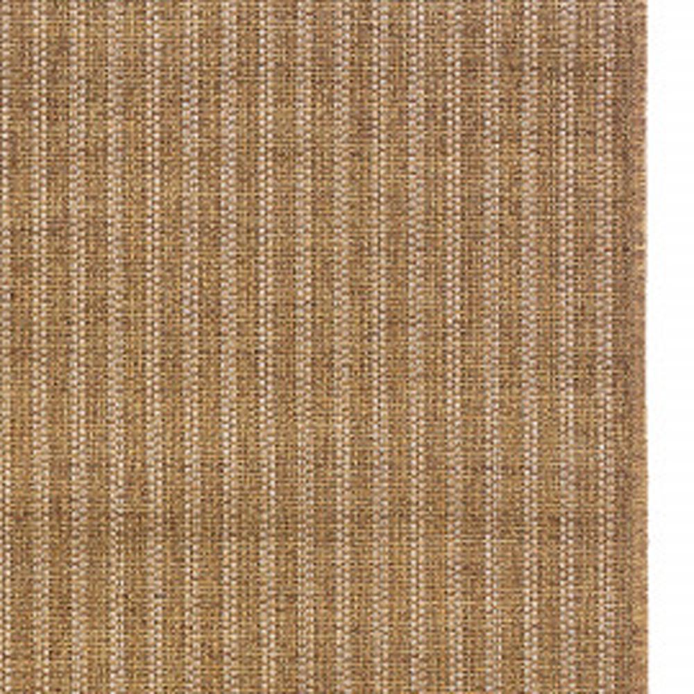 2' X 8' Tan Striped Stain Resistant Indoor Outdoor Area Rug. Picture 3