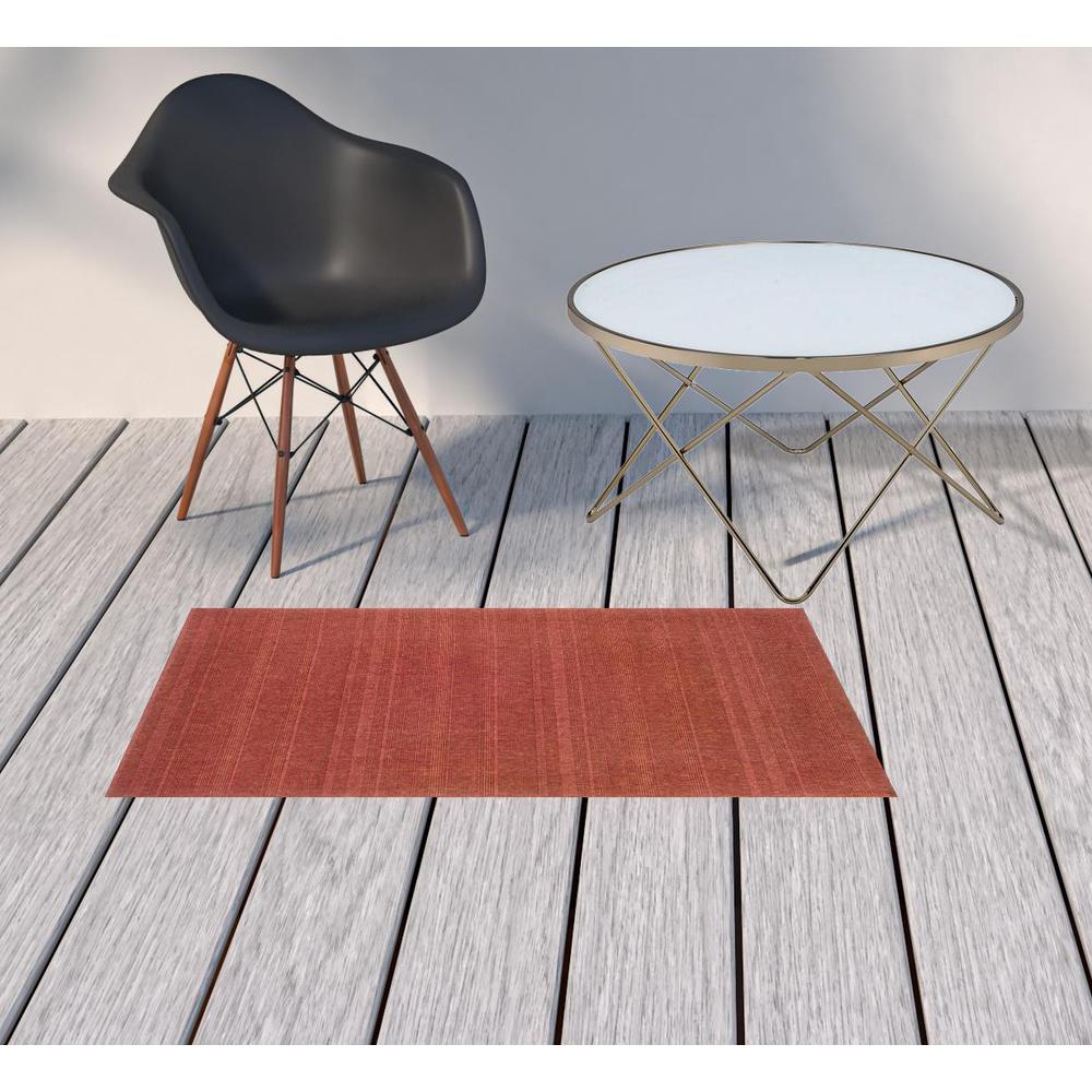 2' X 4' Red Stain Resistant Indoor Outdoor Area Rug. Picture 2