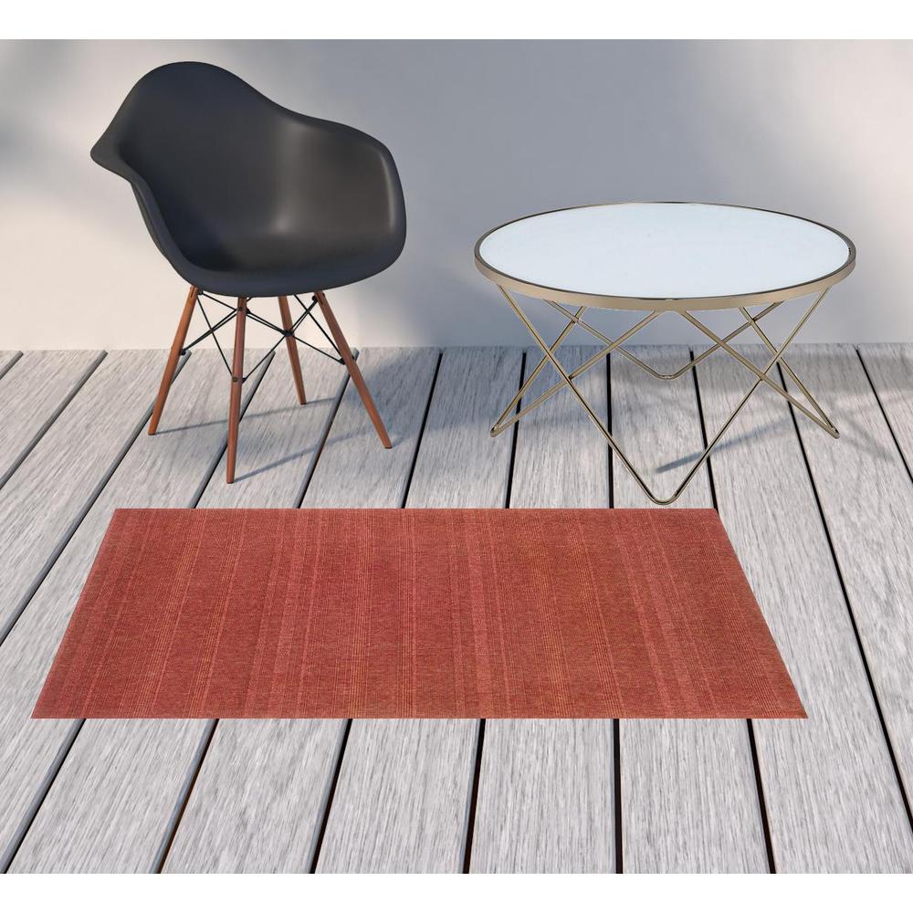 2' X 4' Red Stain Resistant Indoor Outdoor Area Rug. Picture 2