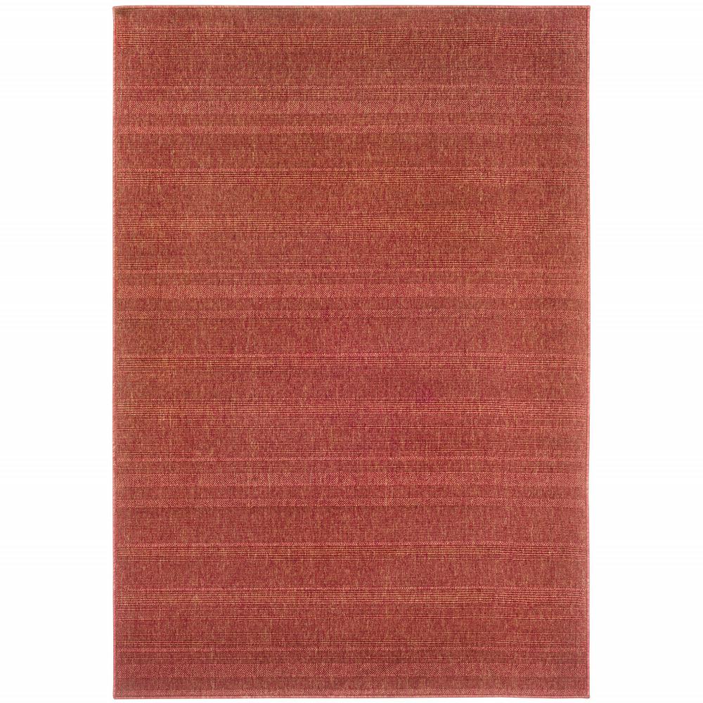 4' x 6' Red Stain Resistant Indoor Outdoor Area Rug. Picture 1
