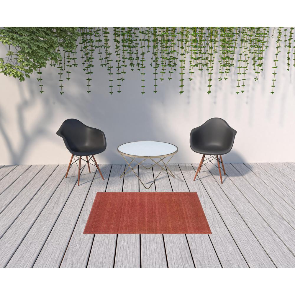 4' x 6' Red Stain Resistant Indoor Outdoor Area Rug. Picture 2