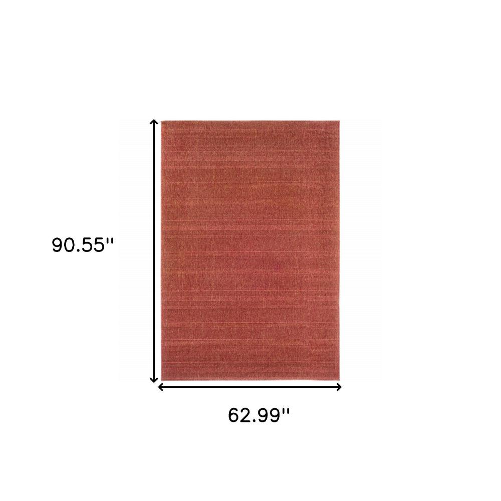 5' x 8' Red Stain Resistant Indoor Outdoor Area Rug. Picture 5