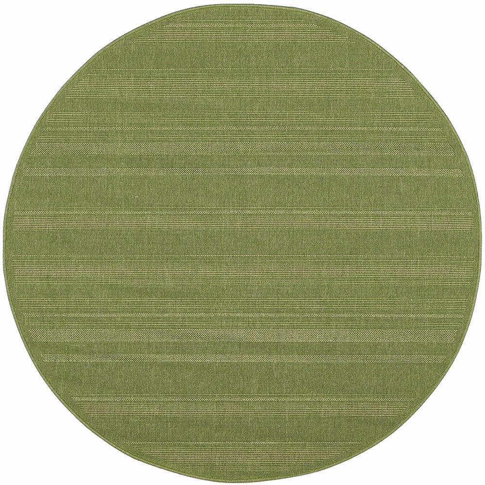 8' x 8' Green Round Stain Resistant Indoor Outdoor Area Rug. Picture 1