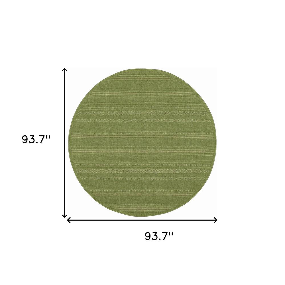 8' x 8' Green Round Stain Resistant Indoor Outdoor Area Rug. Picture 4
