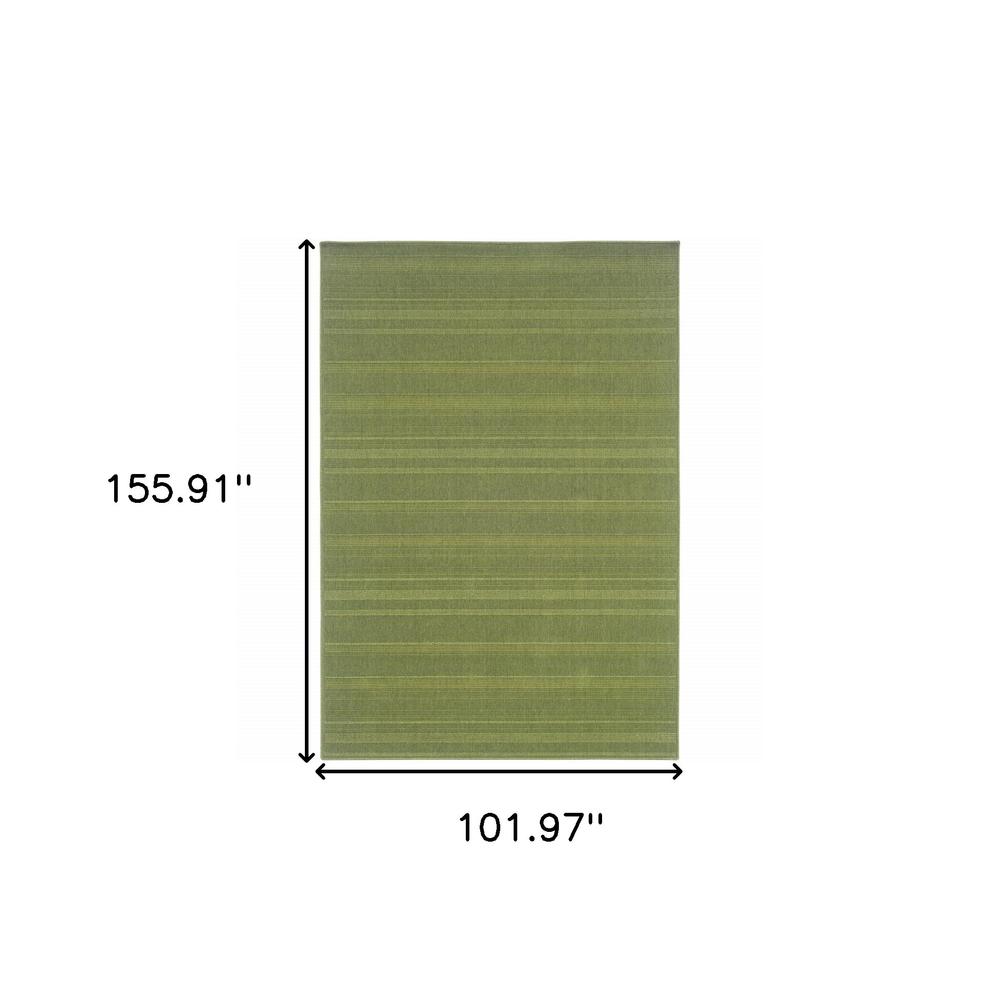 9' X 13' Green Stain Resistant Indoor Outdoor Area Rug. Picture 5