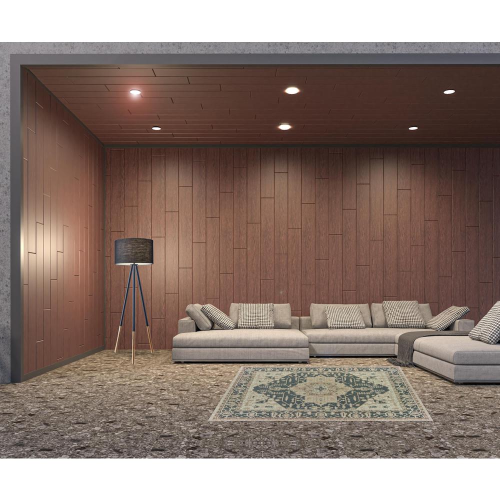 5' x 7' Gray Oriental Stain Resistant Indoor Outdoor Area Rug. Picture 3