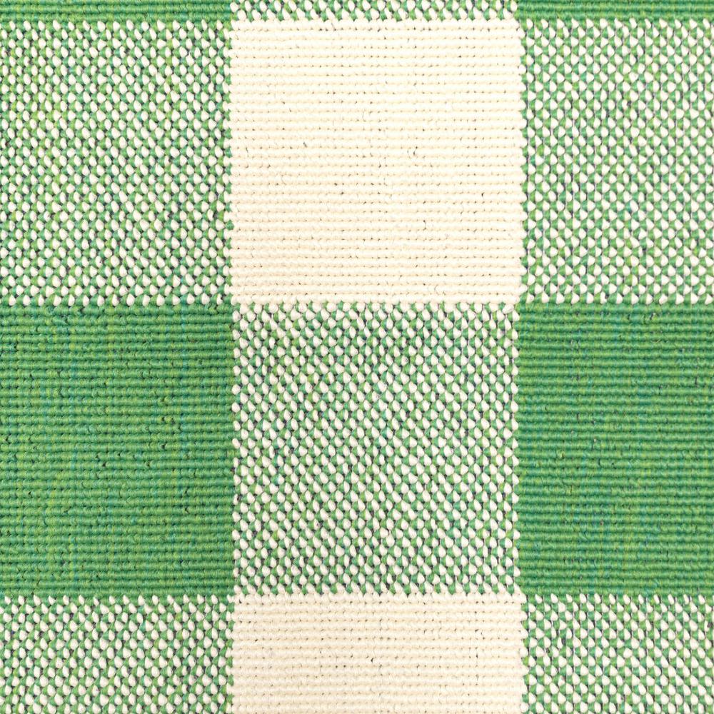 4' x 6' Green and Ivory Geometric Stain Resistant Indoor Outdoor Area Rug. Picture 5