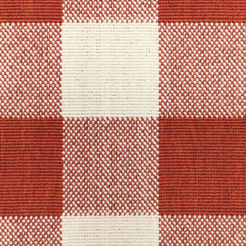 2' x 3' Red and Ivory Geometric Stain Resistant Indoor Outdoor Area Rug. Picture 3