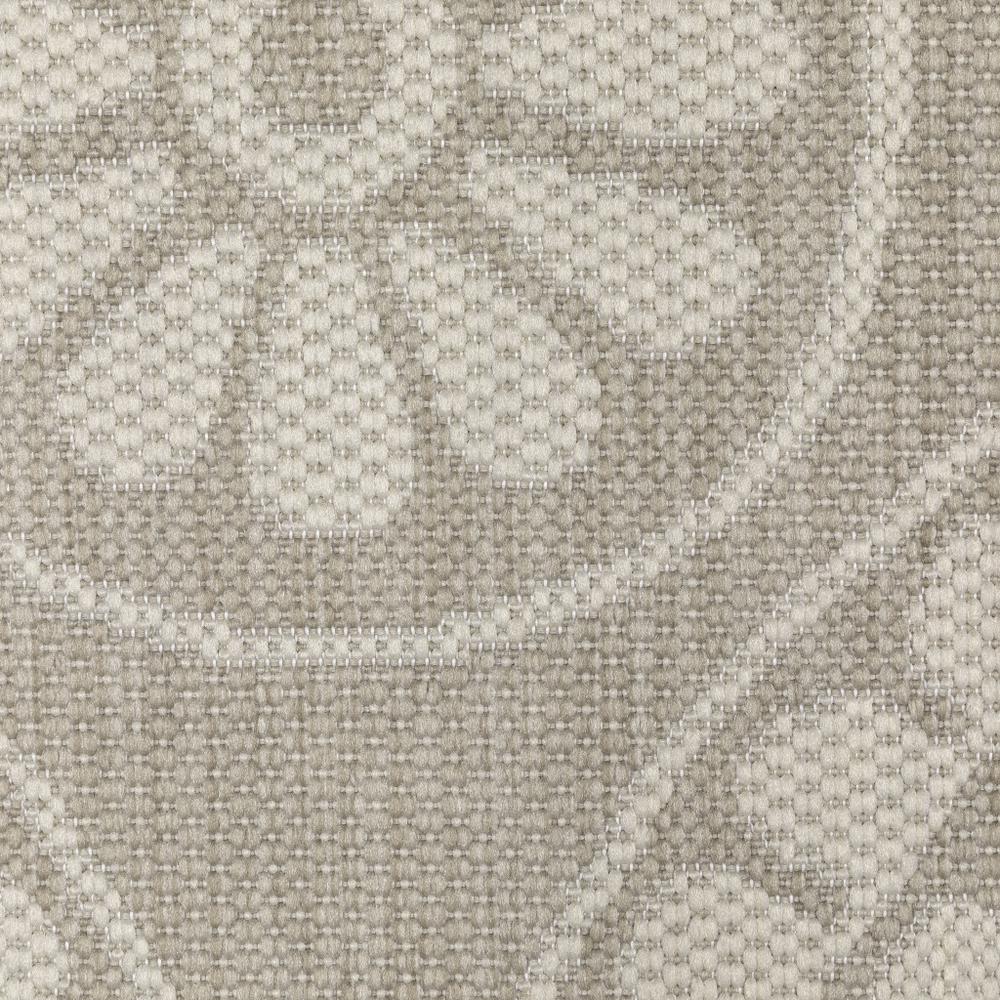 2' X 7' Gray and Ivory Geometric Stain Resistant Indoor Outdoor Area Rug. Picture 8