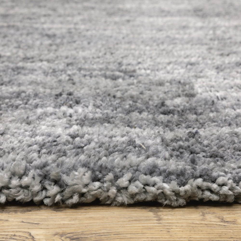 5' X 8' Grey Shag Power Loom Stain Resistant Area Rug. Picture 8